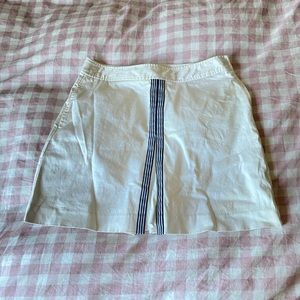 white tennis skirt with slit in front